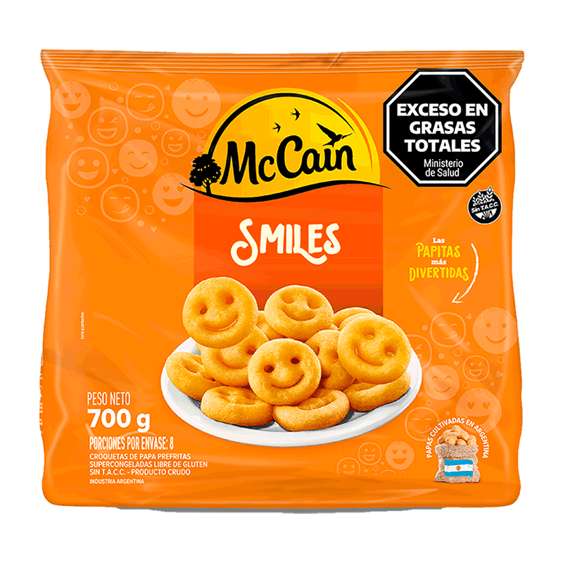 Papas McCain Smiles  Paquete x 700 grs - Hiram Alimentos Congelados