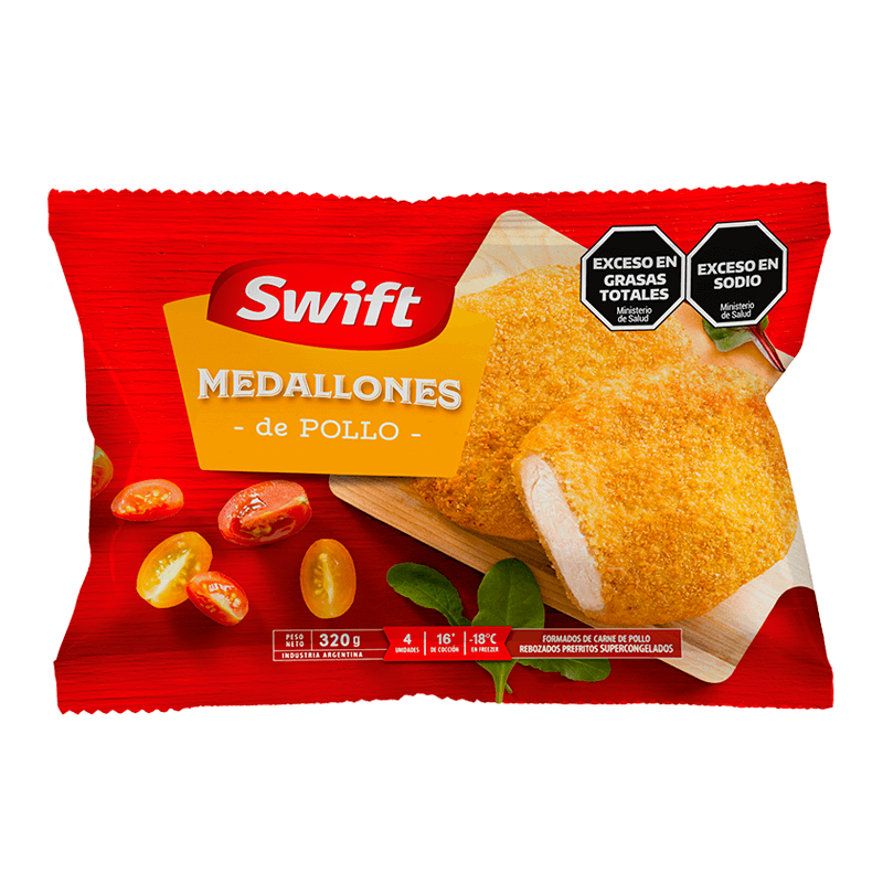 Medallones de Pollo Rebozados Swift Paquete 4 un x 80 grs - Hiram Alimentos Congelados