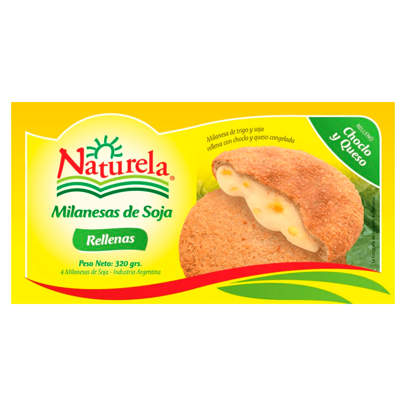 Milanesas de Soja Naturela Rellena Choclo & Queso Estuche 4 un x 80 grs - Hiram Alimentos Congelados