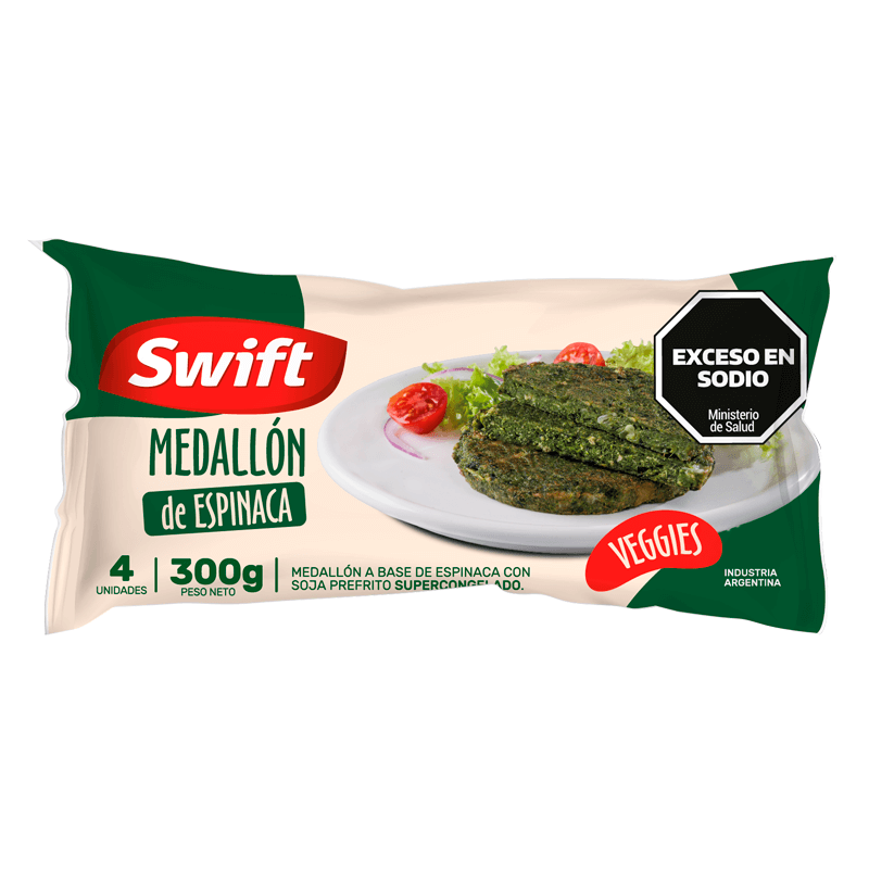 Medallón de Espinaca Swift Paquete x 300 grs - Hiram Alimentos Congelados