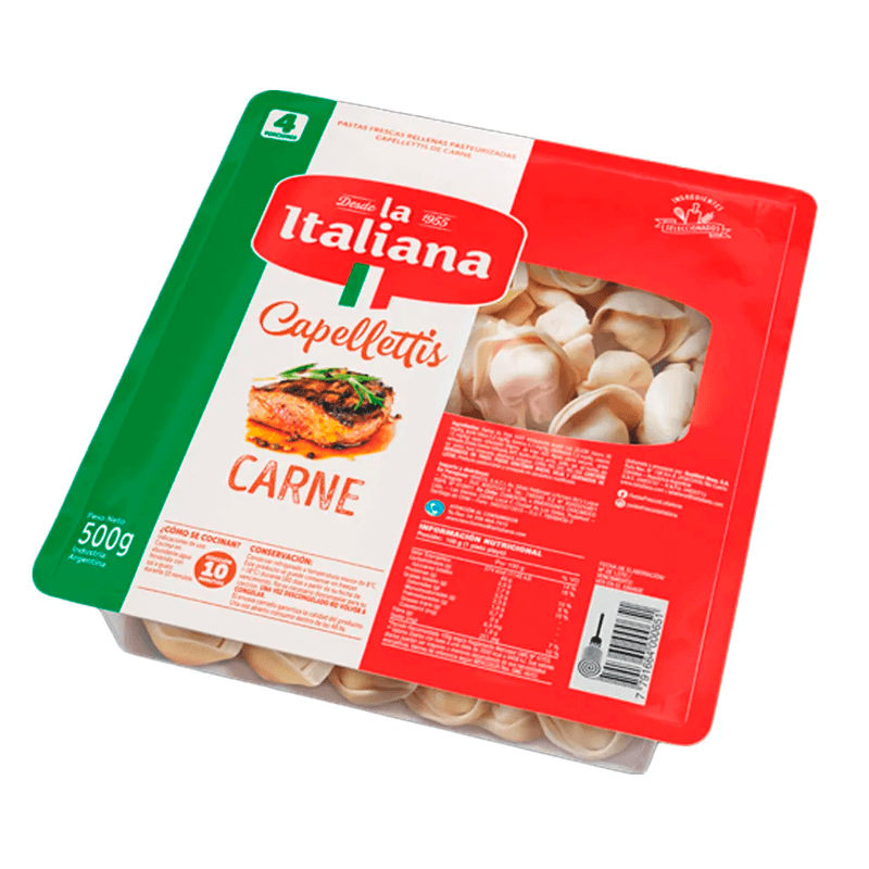 Capellettis Carne La Italiana Bandeja x 500 grs - Hiram Alimentos Congelados