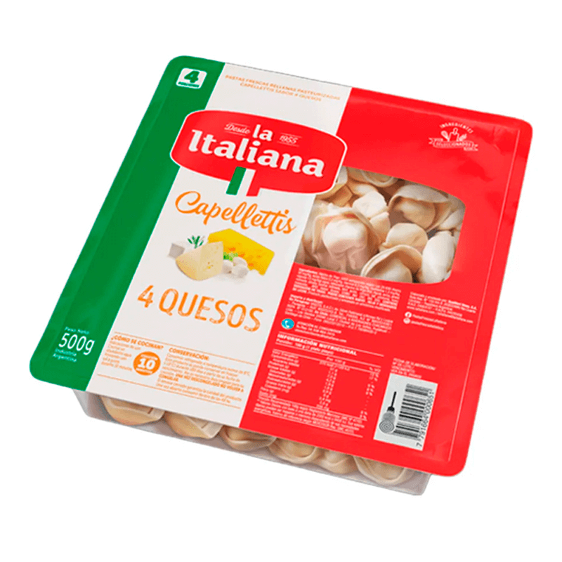 Capellettis Cuatro Quesos La Italiana Bandeja x 500 grs - Hiram Alimentos Congelados