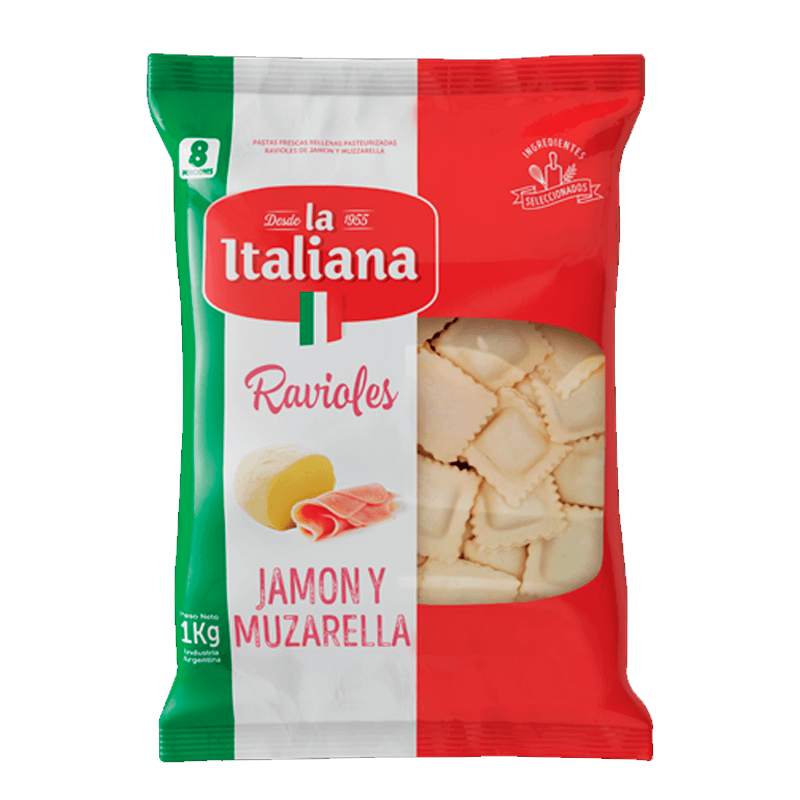 Ravioles Jamón & Queso La Italiana Paquete x 1000 grs - Hiram Alimentos Congelados