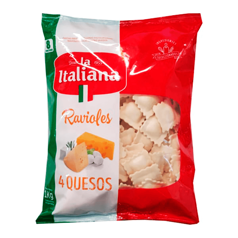 Ravioles Cuatro Quesos La Italiana Paquete x 1000 grs - Hiram Alimentos Congelados