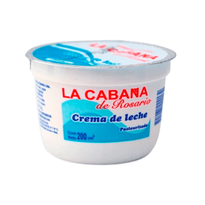Crema de leche La Cabaña de Rosario Pote x 200 grs - Sin TACC - Hiram Alimentos Congelados