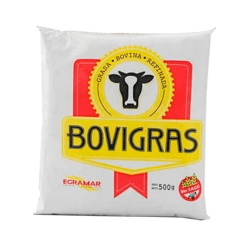 Grasa Vacuna Refinada Bovigras Paquete x 500 grs - Hiram Alimentos Congelados