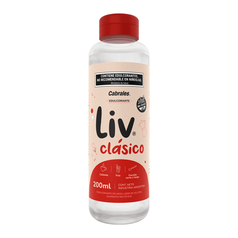 Endulzante LIV Clásico Líquido  Botella x 200 ml - Hiram Alimentos Congelados