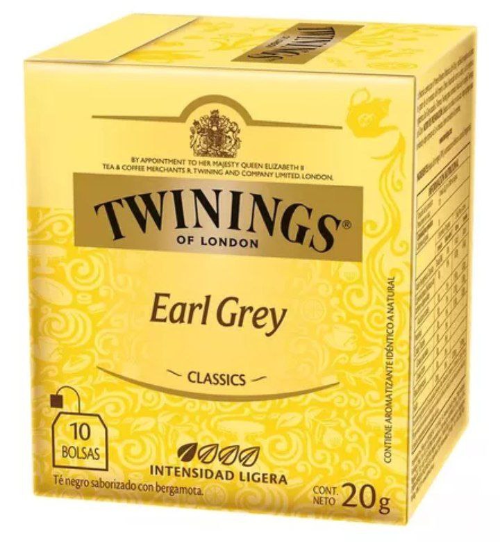 Té Twinings Earl Grey Cajita 10 saquitos x 2 grs - Hiram Alimentos Congelados