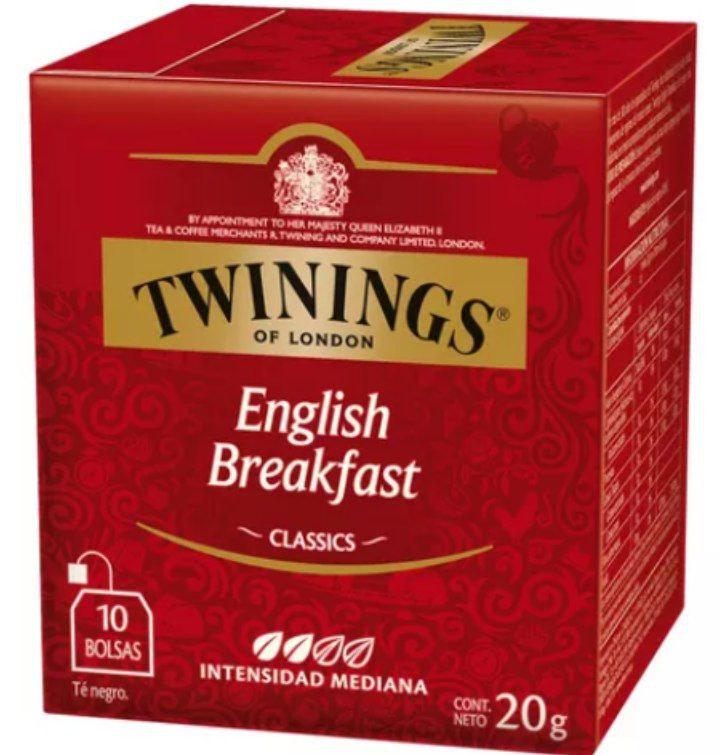 Té Twinings English Breakfast Cajita 10 saquitos x 2 grs - Hiram Alimentos Congelados