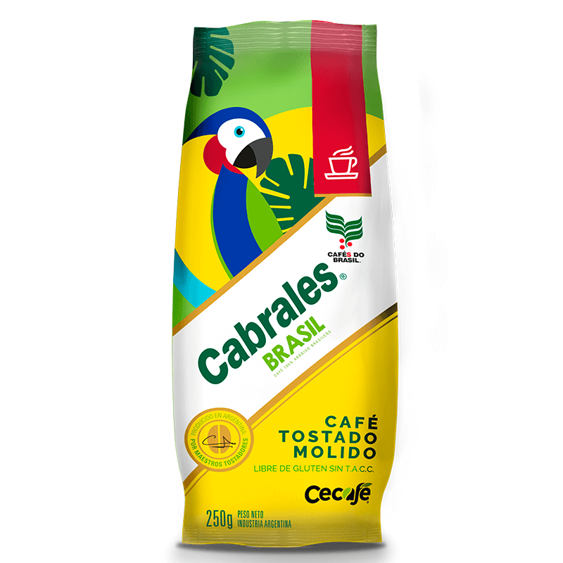 Café Tostado Molido Cabrales Brasil Paquete x 250 grs - Sin azúcar - Hiram Alimentos Congelados