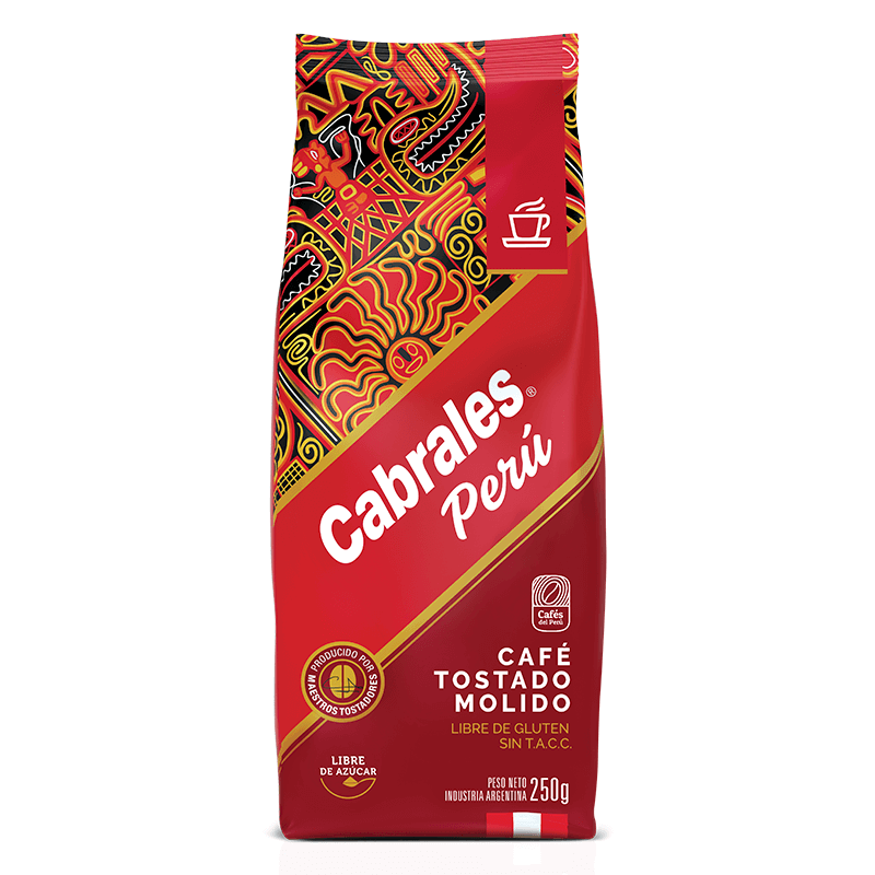 Café Tostado Molido Cabrales Perú Paquete x 250 grs - Sin azúcar - Hiram Alimentos Congelados