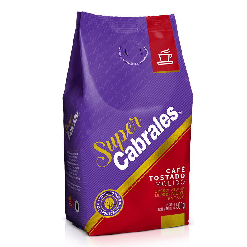 Café Tostado Molido Super Cabrales Paquete x 500 grs - Sin azúcar - Hiram Alimentos Congelados